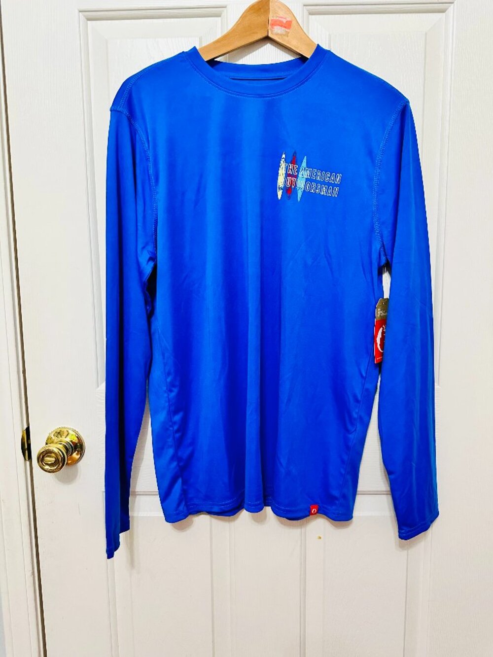 THE AMERICAN OUTDOORSMAN KAYAK PRINT SKY DIVER LONG SLEEVE RASHGUARD MEDIUM $50